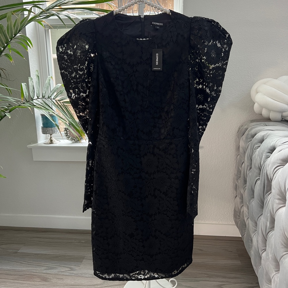 New Express Lace Dress Black Size XS